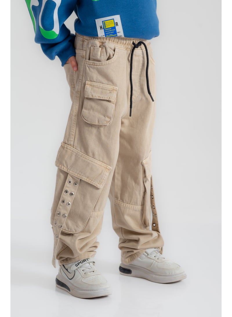 سي إن جينز وير كيدز بنطلون أولادي كارجو واسع - Image 1